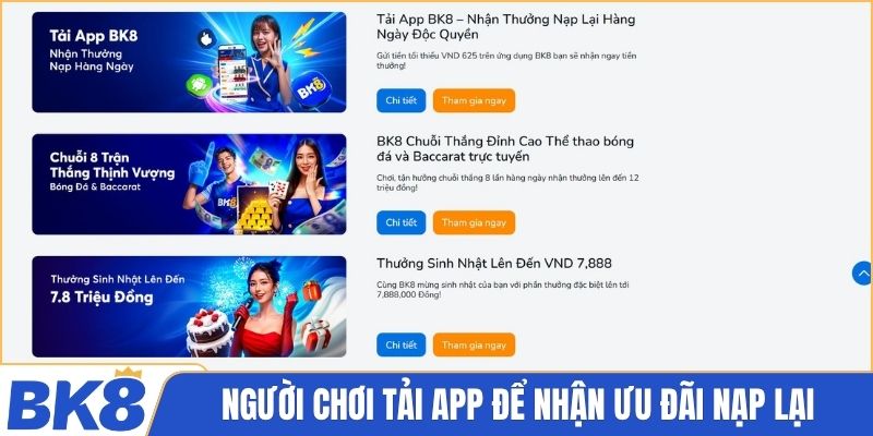 Người chơi tài app để nhận ưu đãi nạp lại