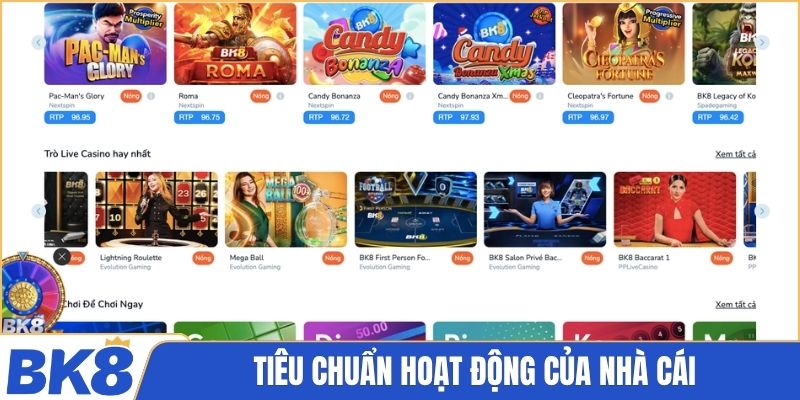 Tiêu chuẩn hoạt động của nhà cái